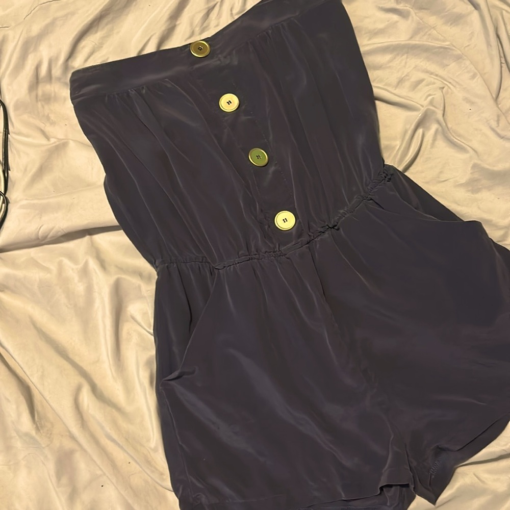 Lightweight feaux button romper